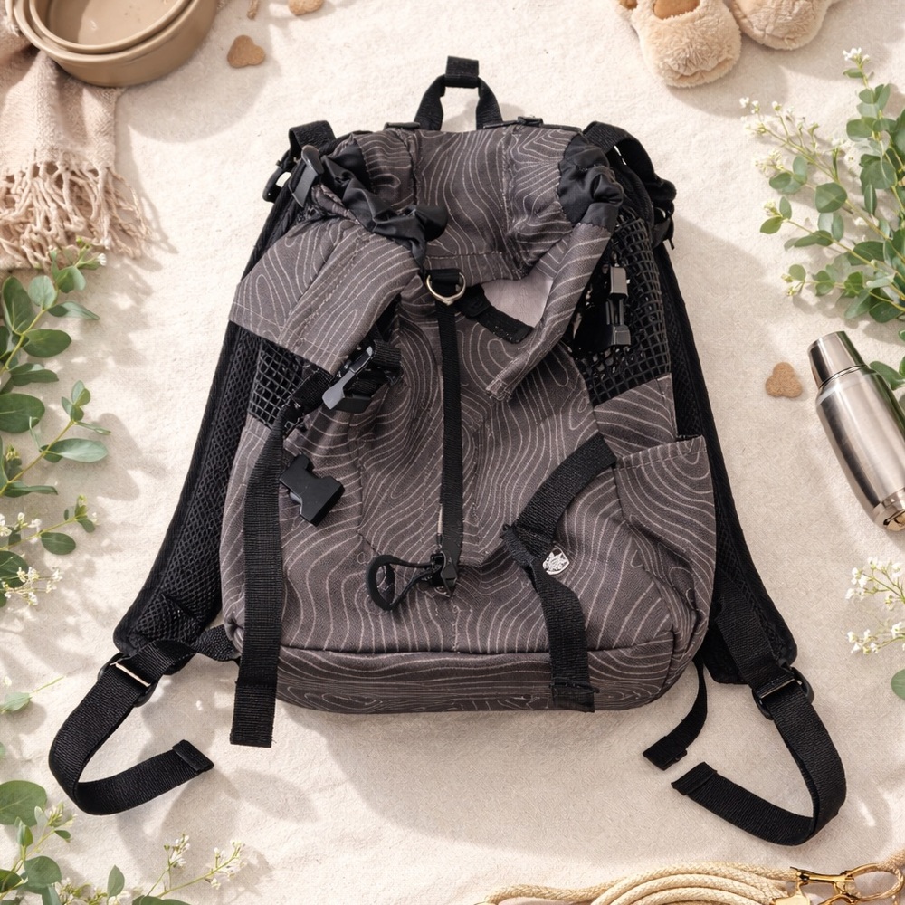 Arcadia Trail Gray Topographic Dog Carrier Backpack